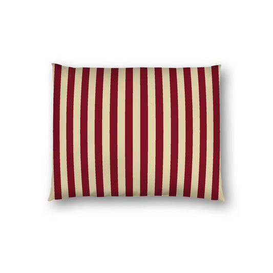 Desert Sand Cotton Sateen Sham, Burgundy Red Bars on Front, White Reverse Side, Standard - 20 x 26 inches