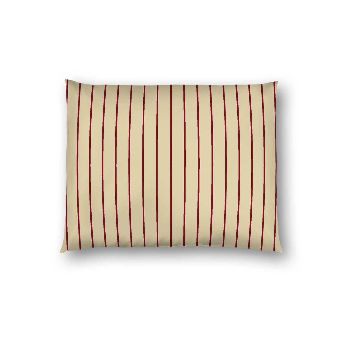 Desert Sand Cotton Sateen Sham, Burgundy Red Stripes on Front, White Reverse Side, Standard - 20 x 26 inches