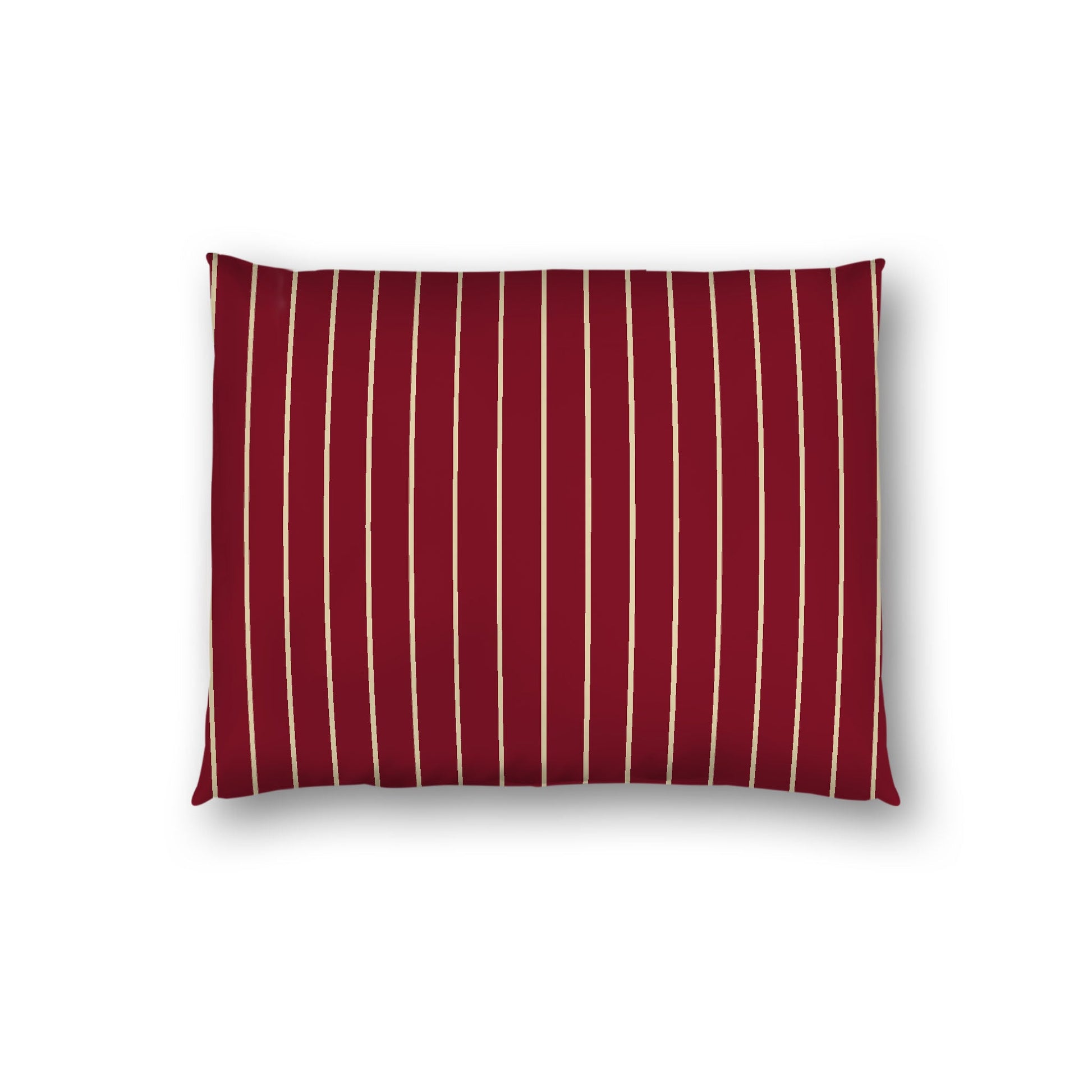 Burgundy Red Cotton Sateen Sham, Desert Sand Stripes on Front, White Reverse Side, Standard - 20 x 26 inches