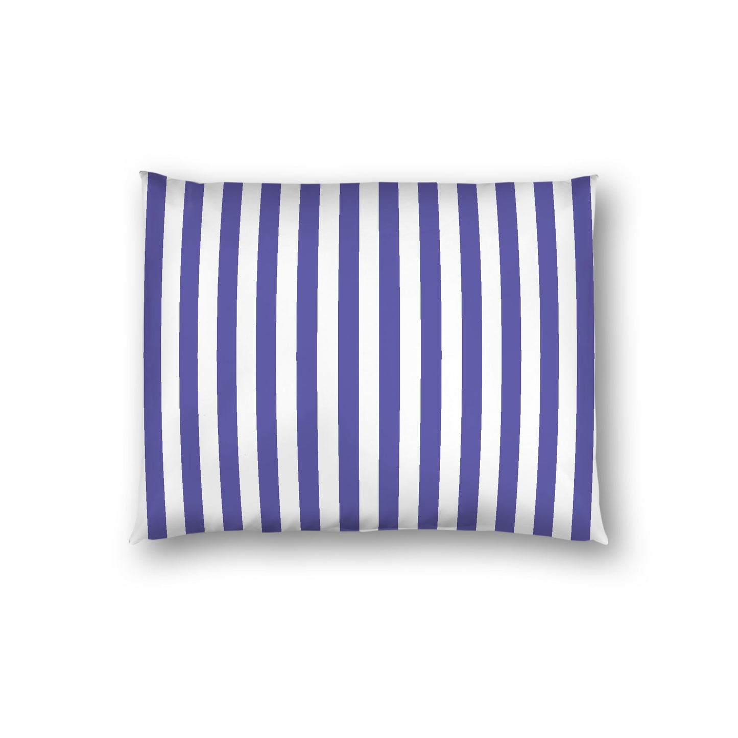 Off-White Cotton Sateen Sham, Purple Bars on Front, Standard - 20 x 26 inches