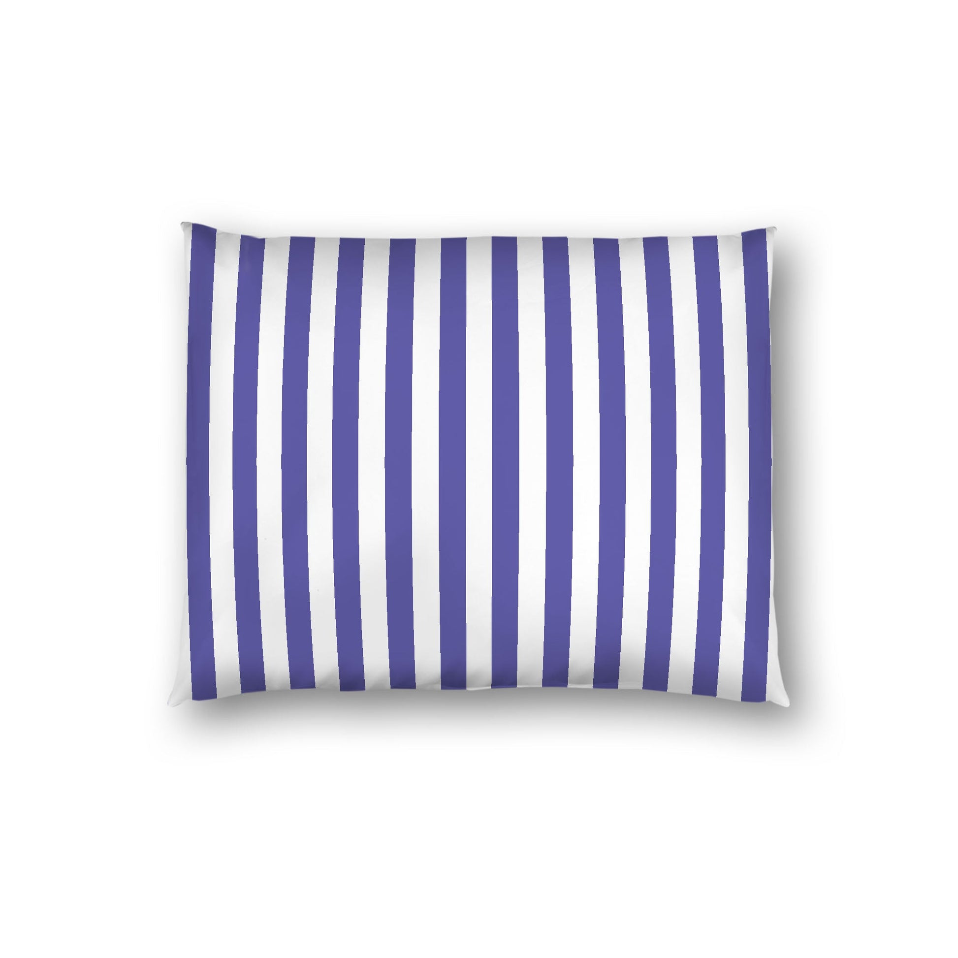 Off-White Cotton Sateen Sham, Purple Bars on Front, Standard - 20 x 26 inches