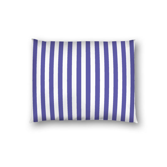 Off-White Cotton Sateen Sham, Purple Bars on Front, Standard - 20 x 26 inches