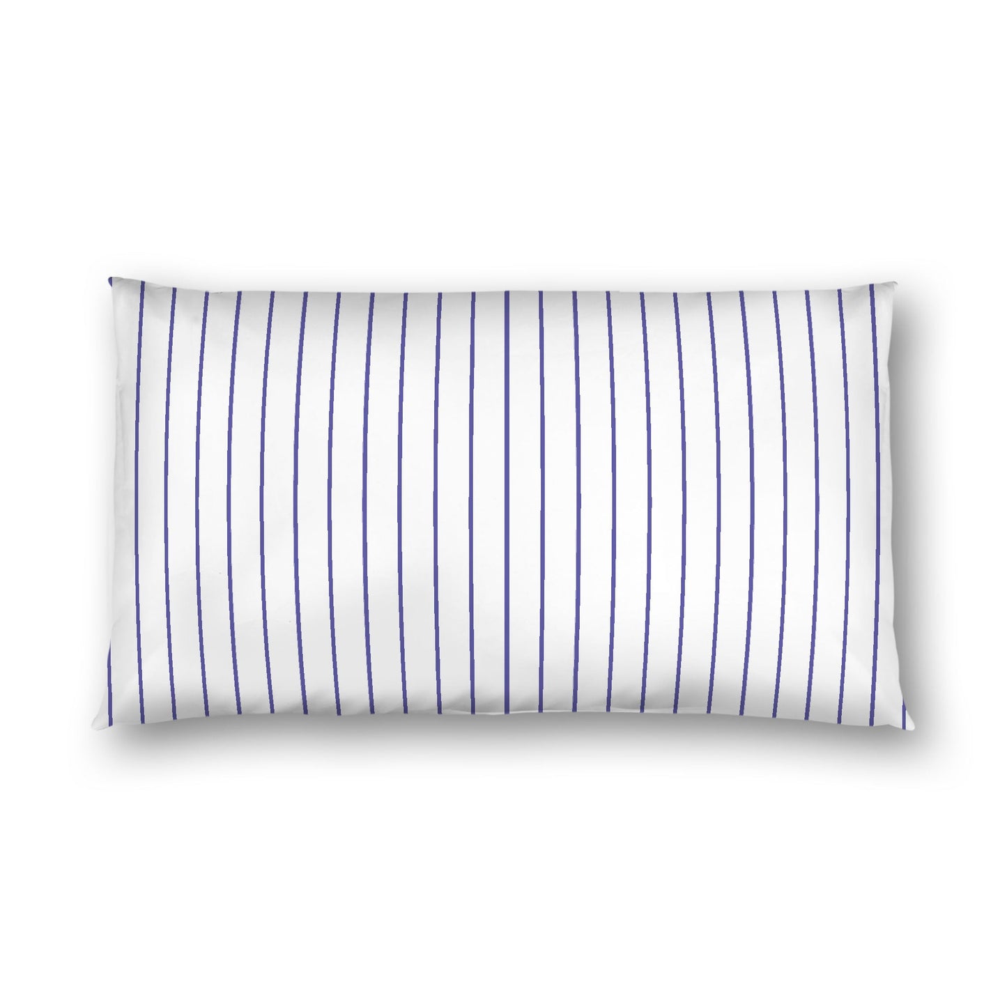 Off-White Cotton Sateen Sham, Purple Stripes on Front, White Reverse Side, King - 20 x 36 inches