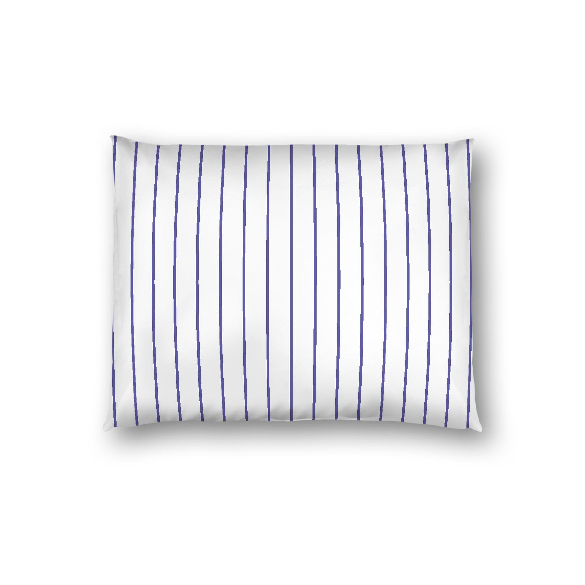 Off-White Cotton Sateen Sham, Purple Stripes on Front, White Reverse Side, Standard - 20 x 26 inches