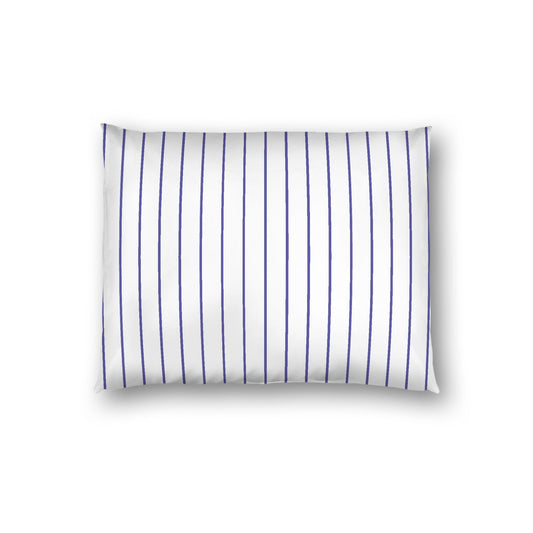 Off-White Cotton Sateen Sham, Purple Stripes on Front, White Reverse Side, Standard - 20 x 26 inches