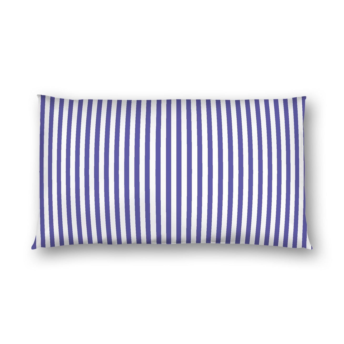 Off-White Cotton Sateen Sham, Thin Purple Bars on Front, White Reverse Side, King - 20 x 36 inches
