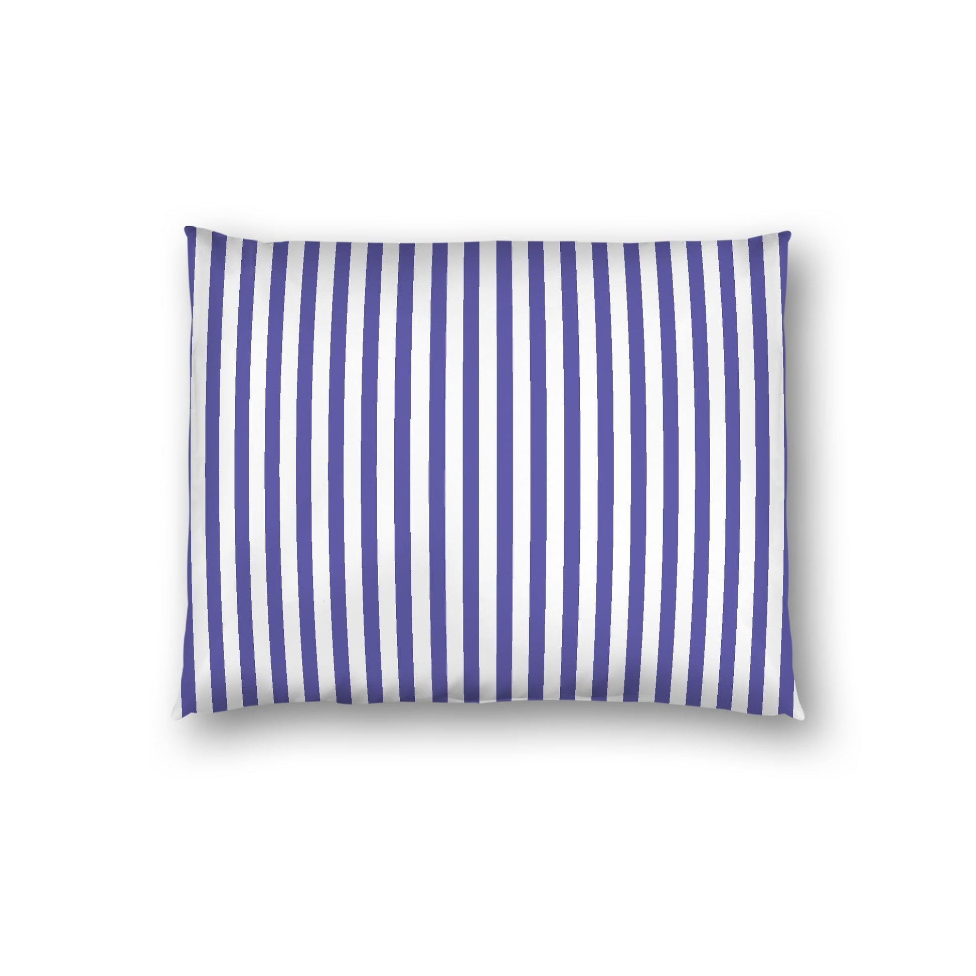 Off-White Cotton Sateen Sham, Thin Purple Bars on Front, White Reverse Side, Standard - 20 x 26 inches