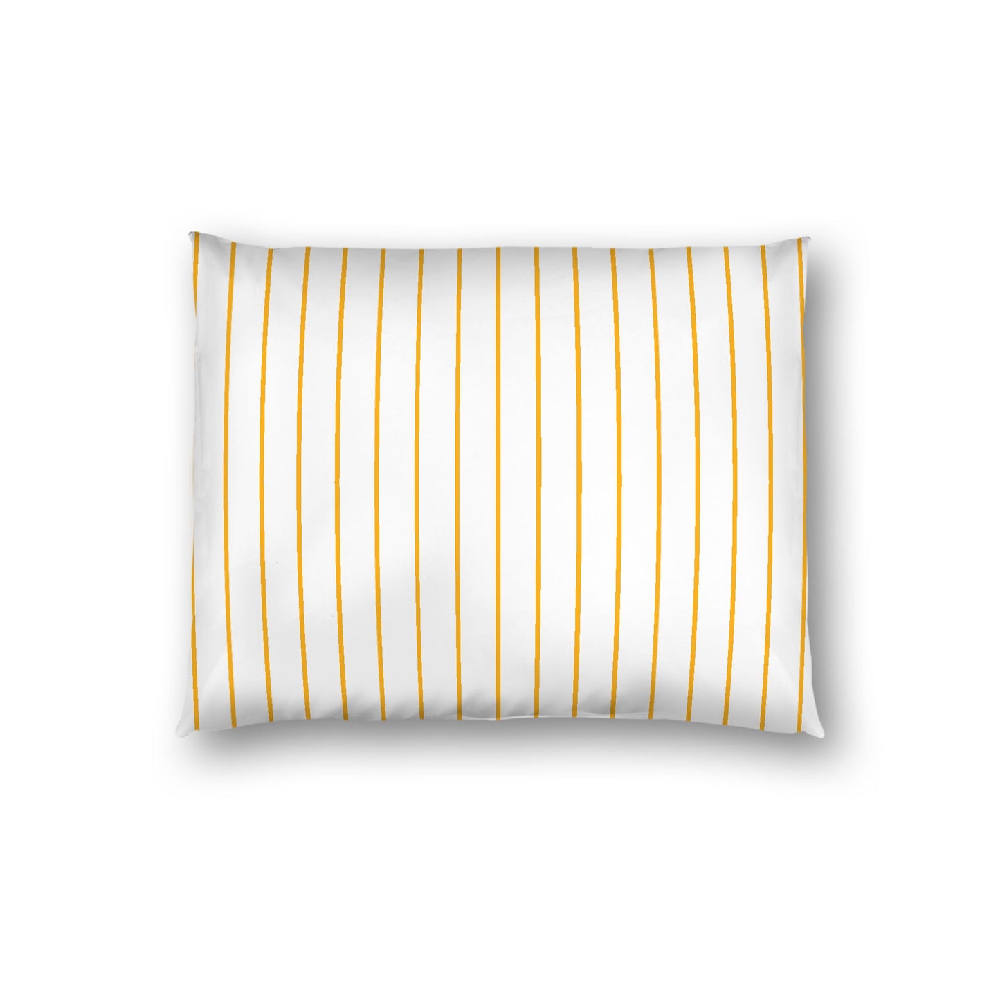Off-White Cotton Sateen Sham, Yellow-Orange Stripes on Front, White Reverse Side, Standard - 20 x 26 inches