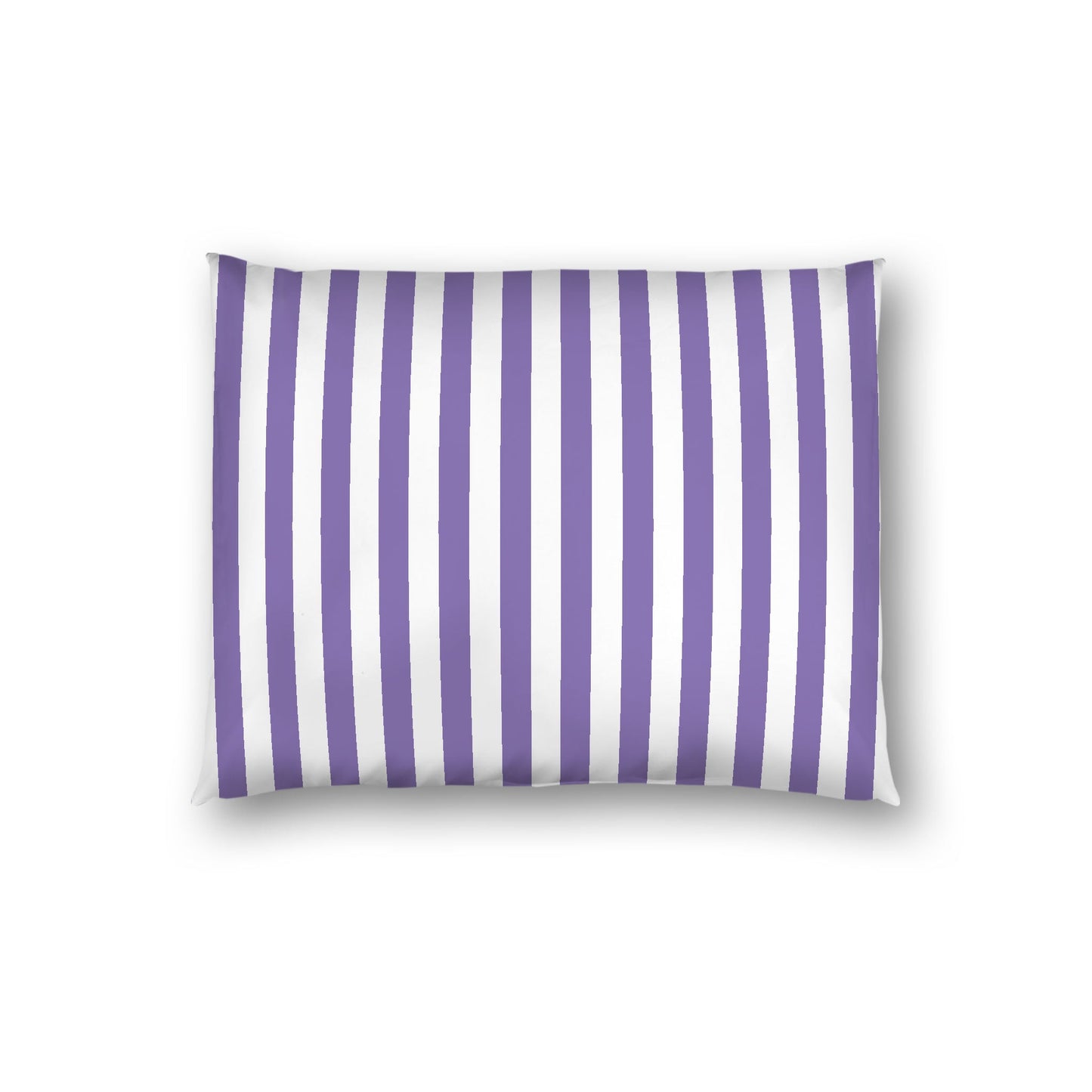 Off-White Cotton Sateen Sham, Purple Bars on Front, Standard - 20 x 26 inches
