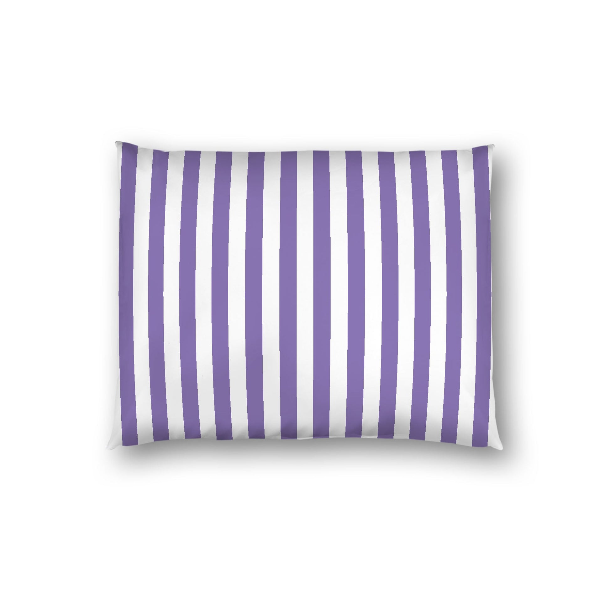 Off-White Cotton Sateen Sham, Purple Bars on Front, Standard - 20 x 26 inches