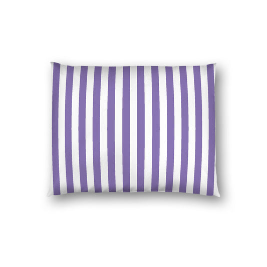 Off-White Cotton Sateen Sham, Purple Bars on Front, Standard - 20 x 26 inches