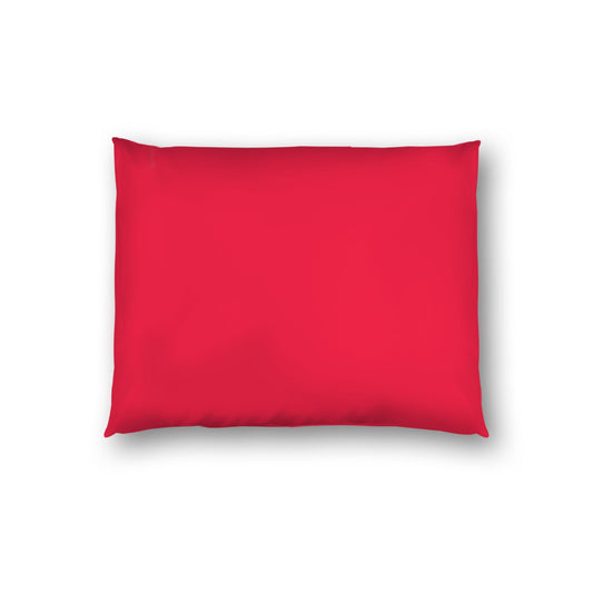 Red Cotton Sateen Sham, White Reverse Side, Standard - 20 x 26 inches