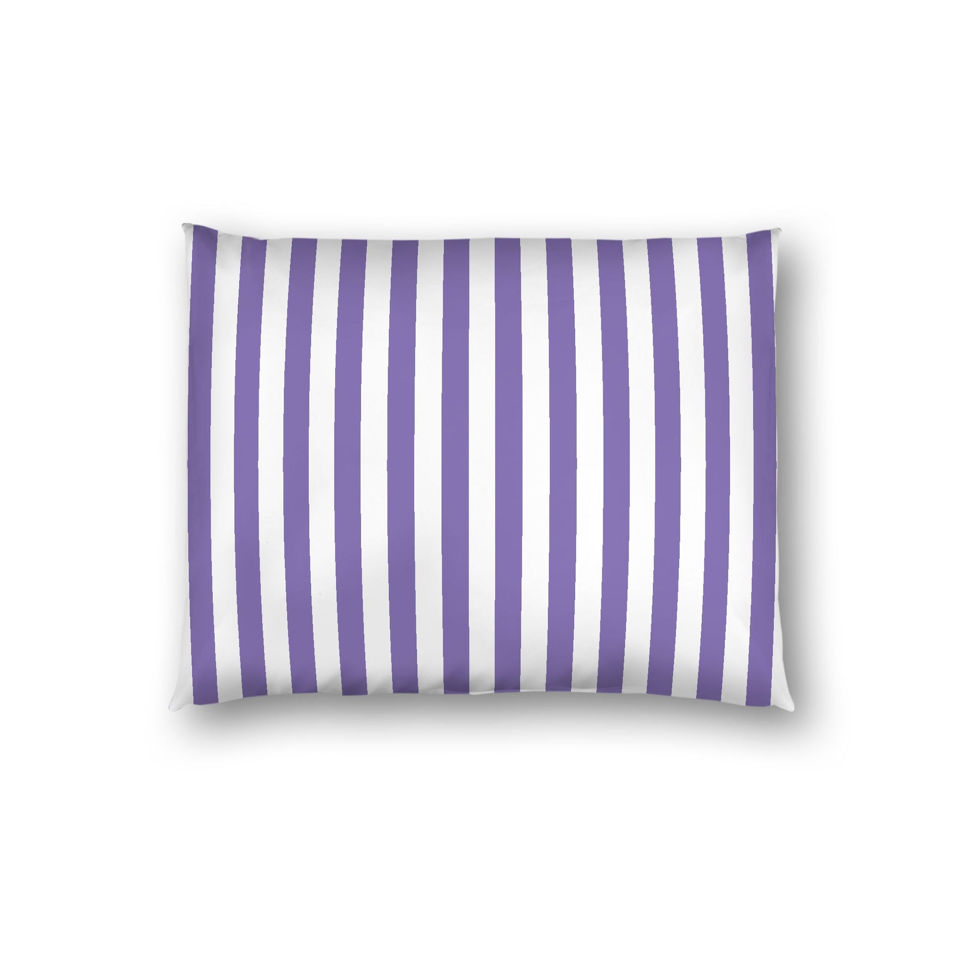 Off-White Cotton Sateen Sham, Purple Bars on Front, Standard - 20 x 26 inches