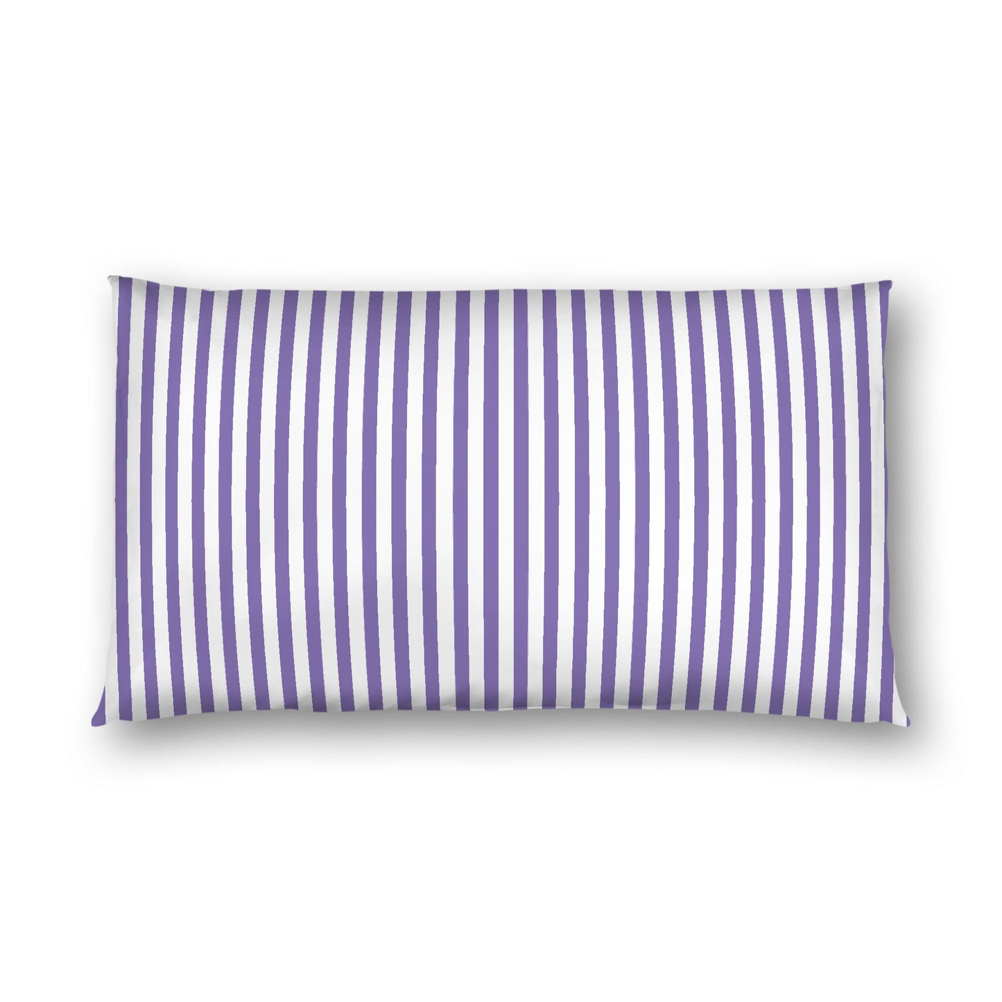 Off-White Cotton Sateen Sham, Thin Purple Bars on Front, White Reverse Side, King - 20 x 36 inches