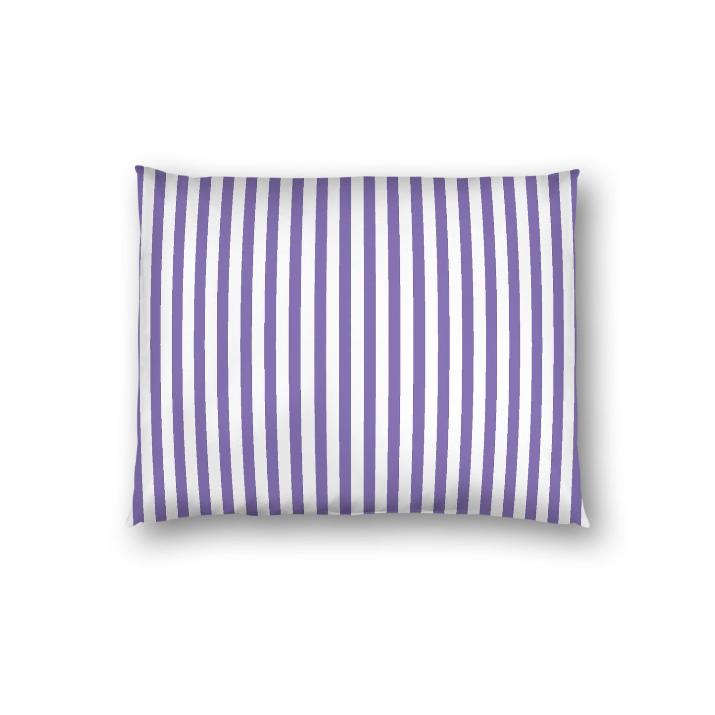Off-White Cotton Sateen Sham, Thin Purple Bars on Front, White Reverse Side, Standard - 20 x 26 inches