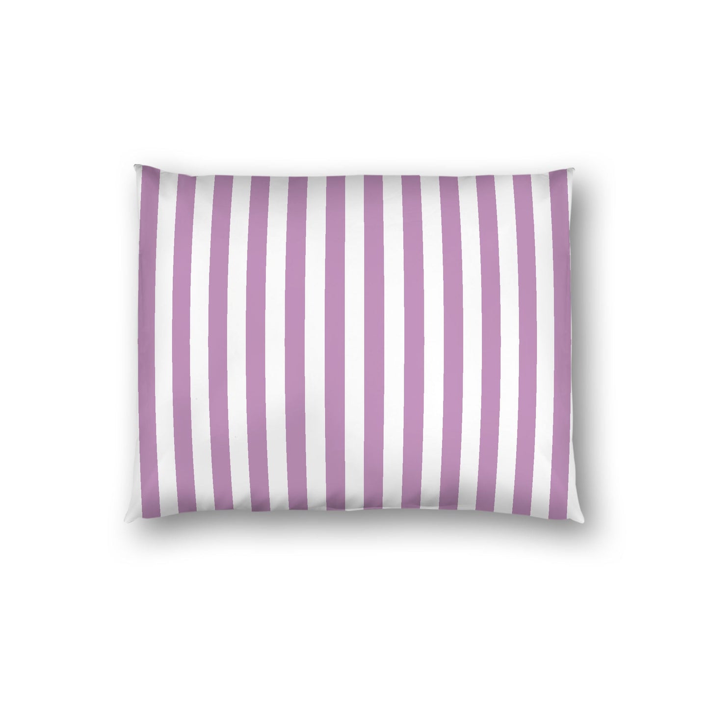 Off-White Cotton Sateen Sham, Mauve Bars on Front, Standard - 20 x 26 inches