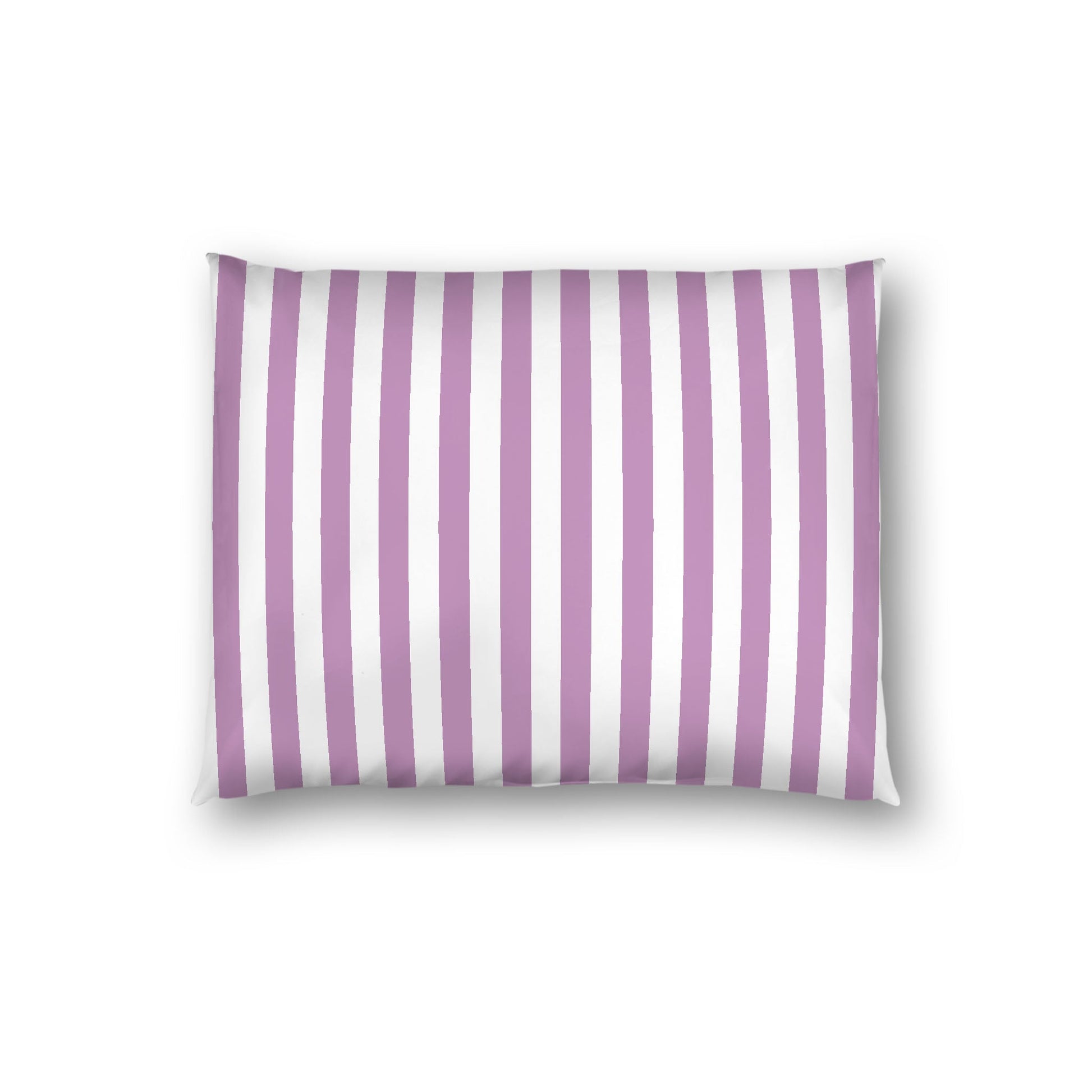 Off-White Cotton Sateen Sham, Mauve Bars on Front, Standard - 20 x 26 inches