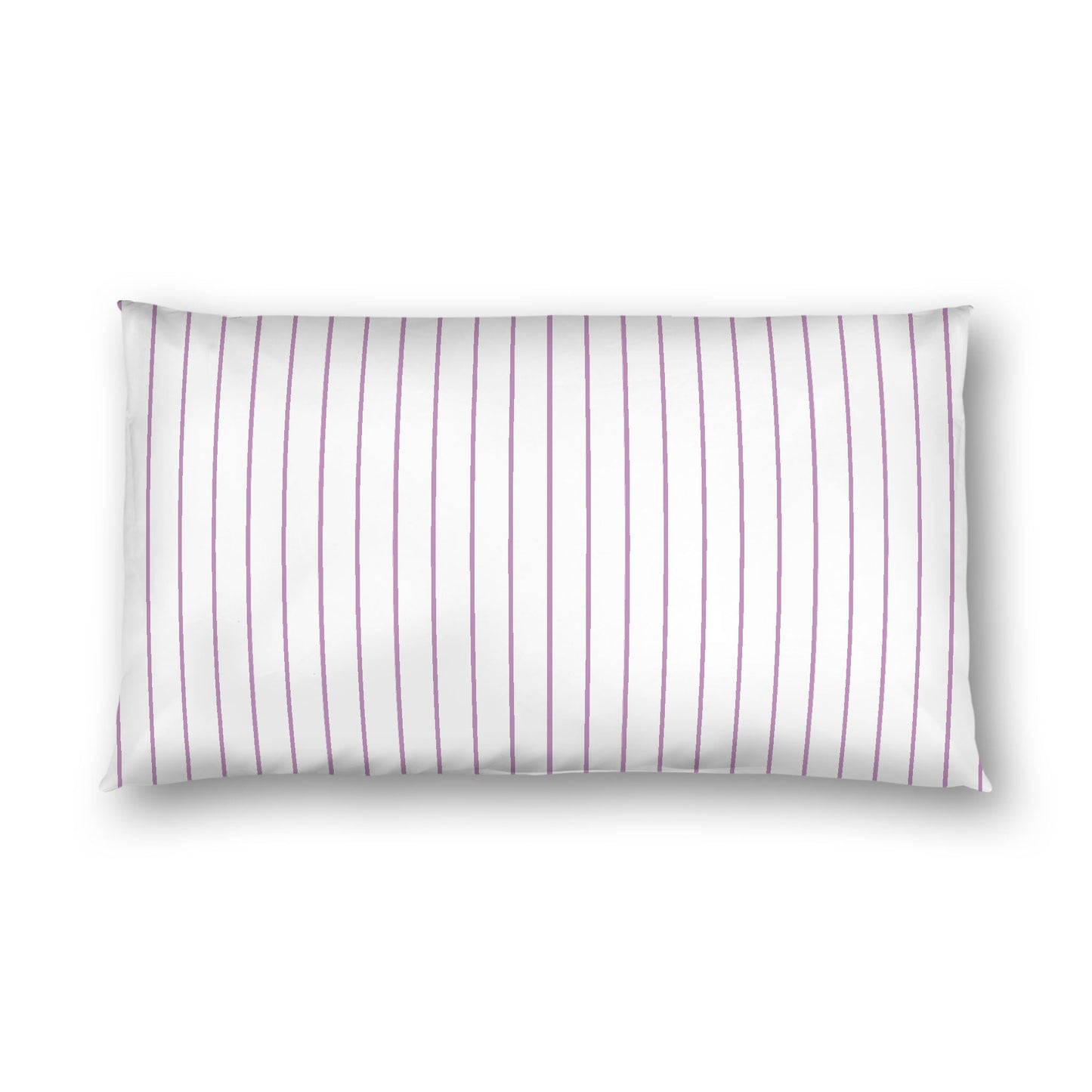 Off-White Cotton Sateen Sham, Mauve Stripes on Front, White Reverse Side, King - 20 x 36 inches