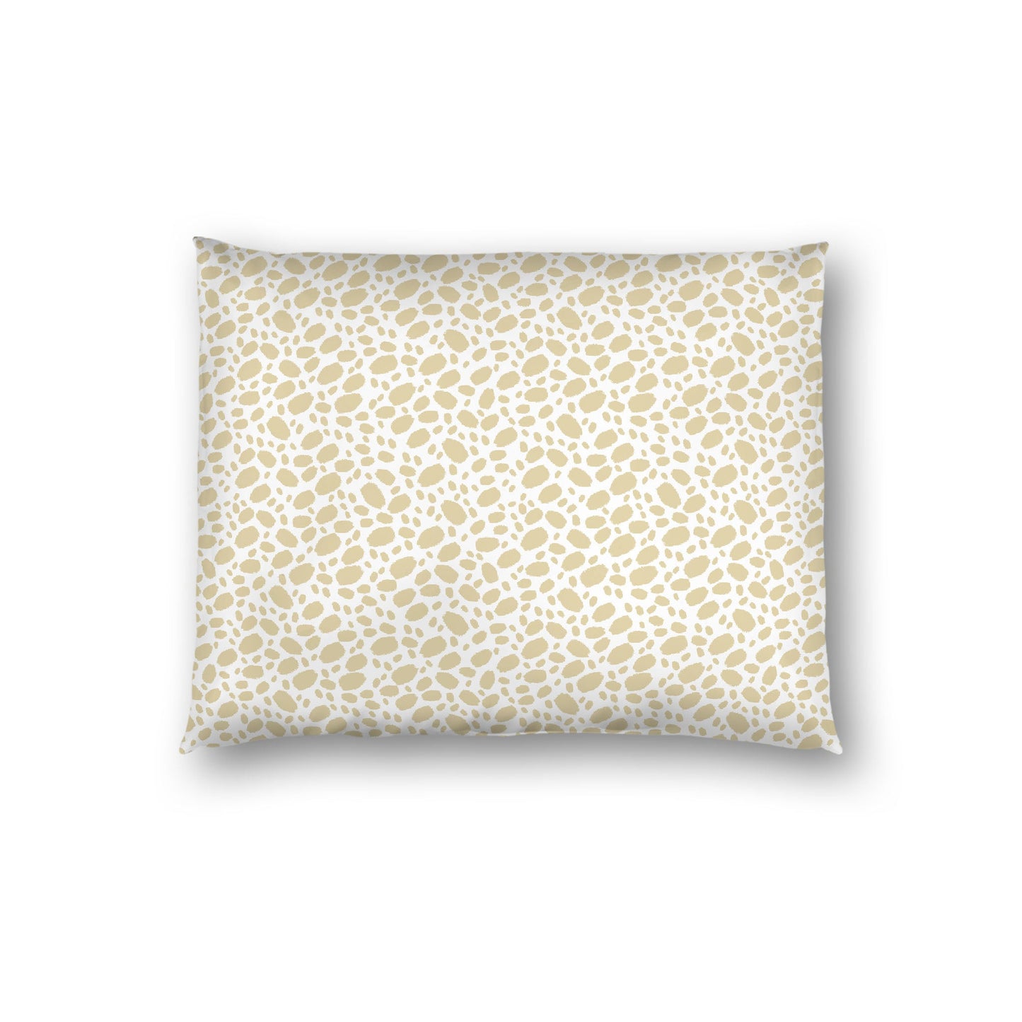 Off-white Cotton Sateen Pillow Sham, Desert Sand Hand-painted Dab Motif Print, Off-white Revese Side, Standard - 20 x 26 inches