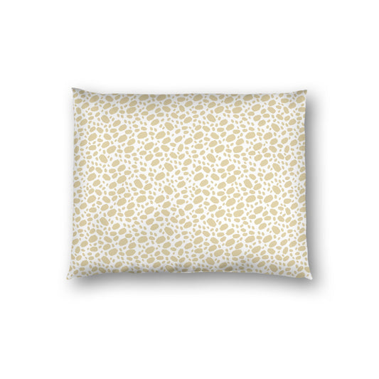 Off-white Cotton Sateen Pillow Sham, Desert Sand Hand-painted Dab Motif Print, Off-white Revese Side, Standard - 20 x 26 inches