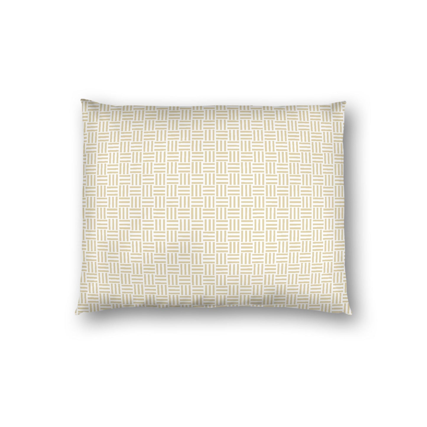 Off-white Cotton Sateen Pillow Sham, Tan Single Weave Motif Print, White Reverse Side | CSSH-1371-142
