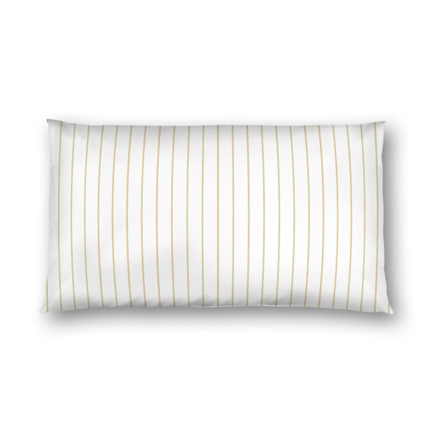 Off-white Cotton Sateen Sham, Desert Sand Stripes on Front, White Reverse Side, King - 20 x 36 inches