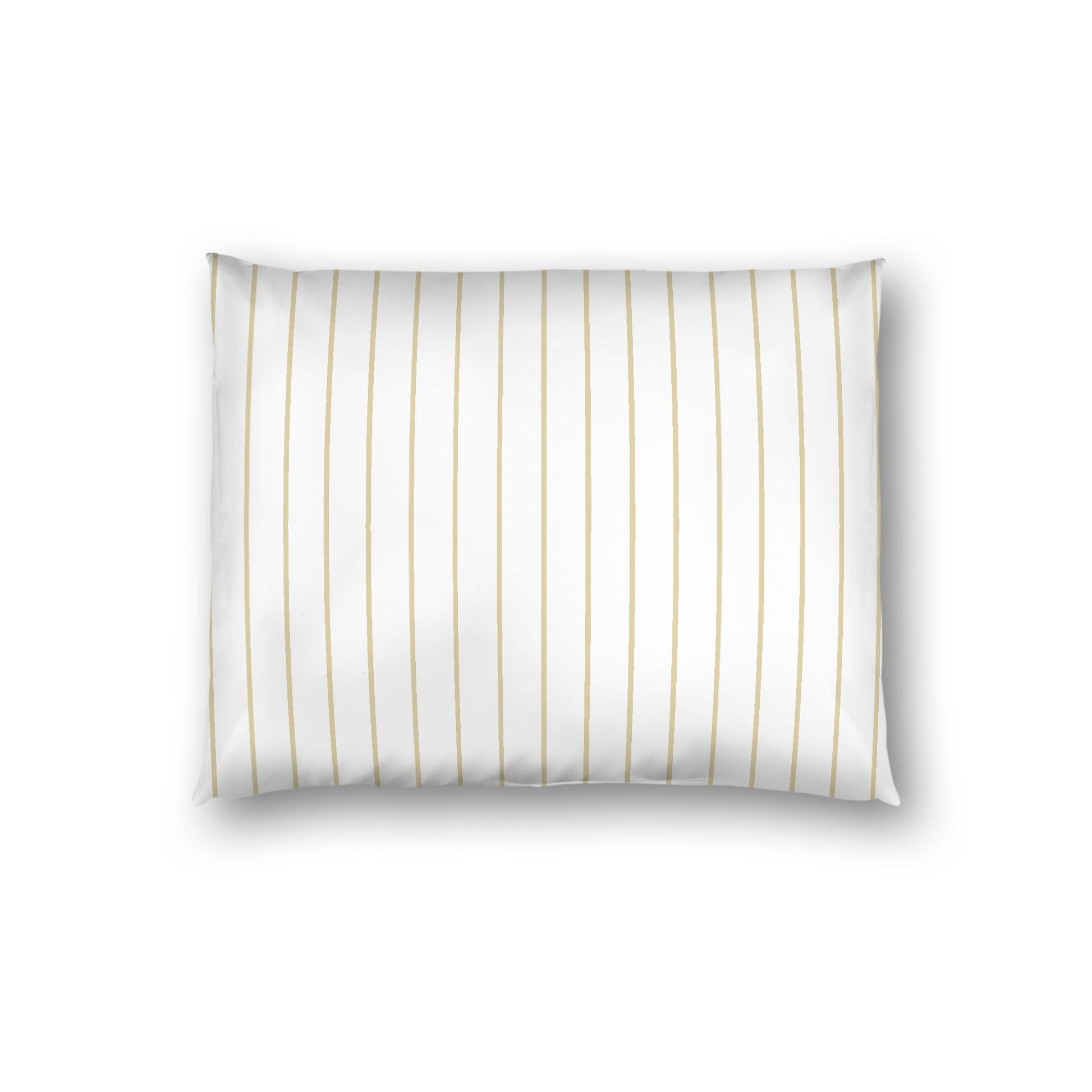 Off-white Cotton Sateen Sham, Desert Sand Stripes on Front, White Reverse Side, Standard - 20 x 26 inches