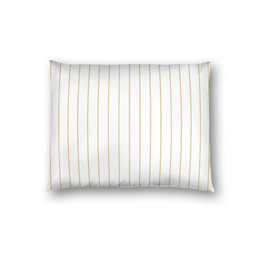 Off-white Cotton Sateen Sham, Desert Sand Stripes on Front, White Reverse Side, Standard - 20 x 26 inches