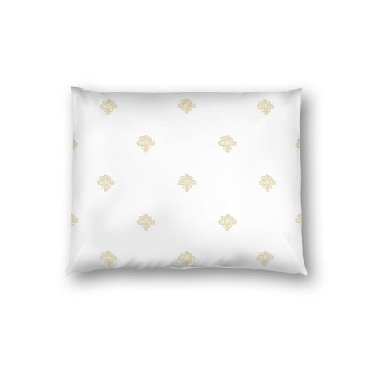 Off-white Cotton Sateen Pillow Sham, Desert Sand Hand-painted Swizzle Motif Print, White Reverse Side, Standard - 20 x 26 inches