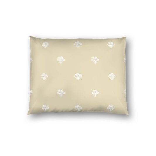 Desert Sand Cotton Sateen Pillow Sham, Off-white Hand-painted Swizzle Motif Print, White Reverse Side, Standard - 20 x 26 inches