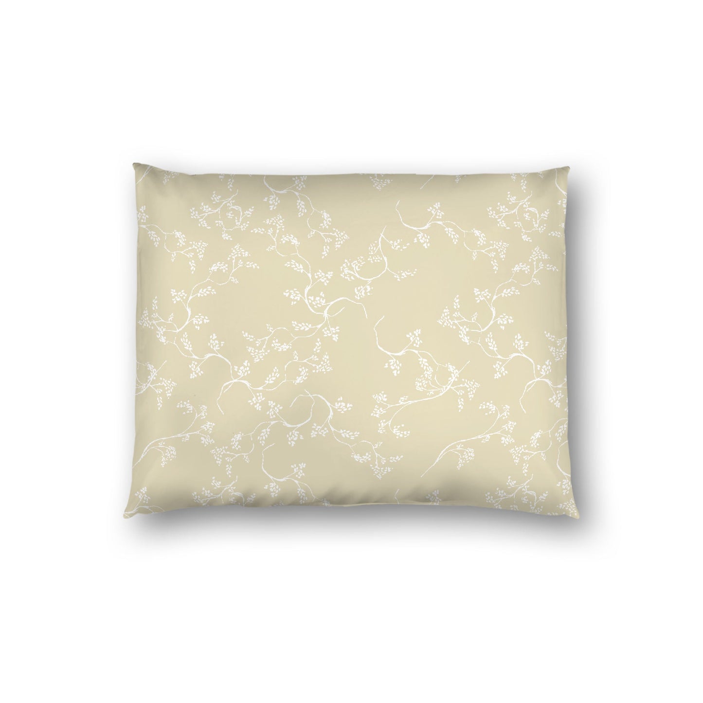 Desert Sand Cotton Sateen Pillow Sham, Off-white Vine Print on Front, White Reverse Side, Standard - 20 x 26 inches
