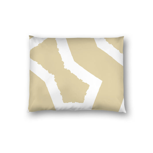 Desert Sand Cotton Sateen Sham, Bold Off-white Graphic on Front, White Reverse Side, Standard - 20 x 26 inches