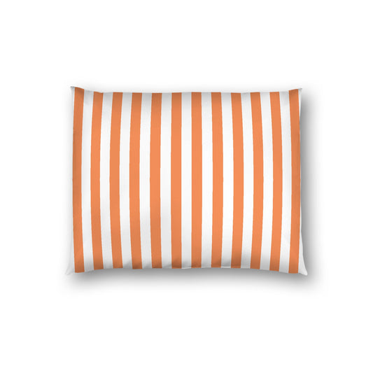 Off-White Cotton Sateen Sham, Pale Orange Bars on Front, Standard - 20 x 26 inches