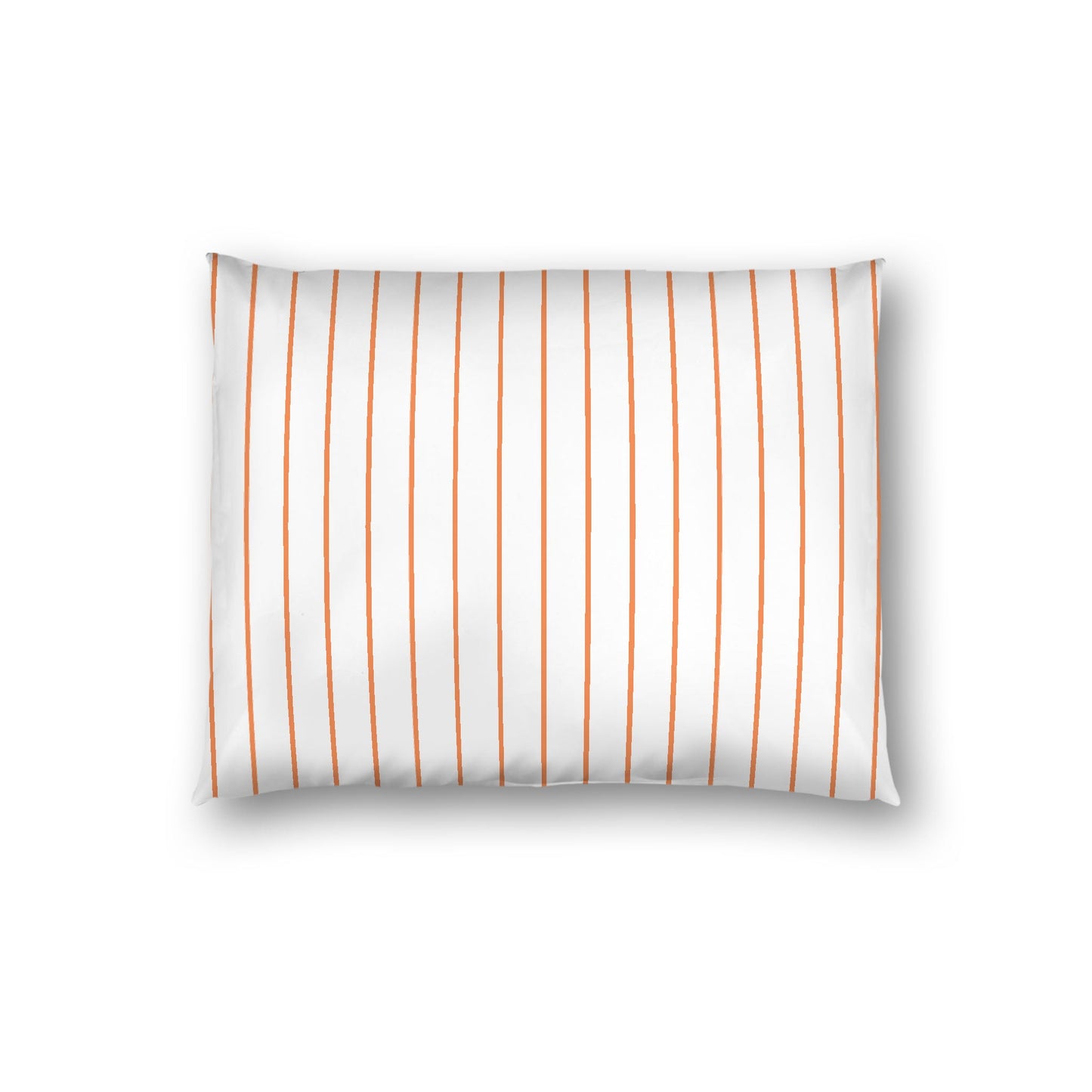 Off-White Cotton Sateen Sham, Pale Orange Stripes on Front, White Reverse Side, Standard - 20 x 26 inches