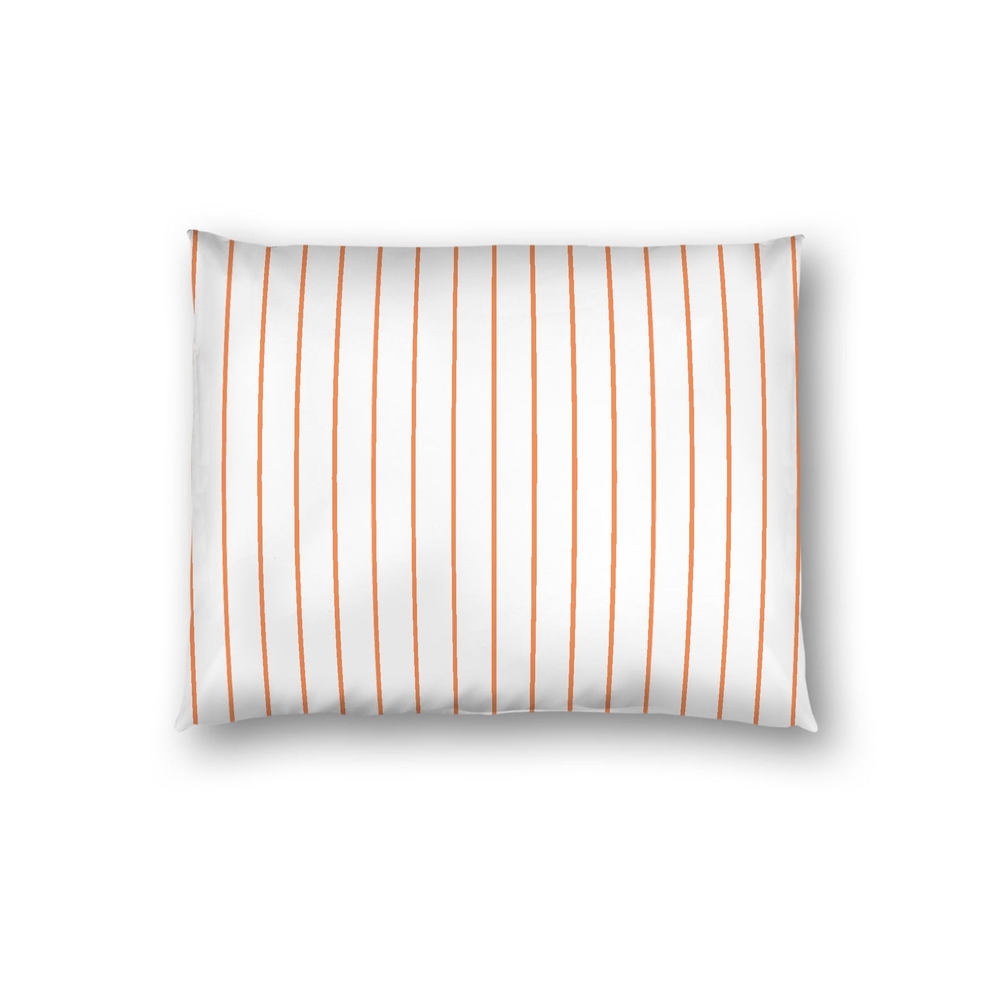 Off-White Cotton Sateen Sham, Pale Orange Stripes on Front, White Reverse Side, Standard - 20 x 26 inches
