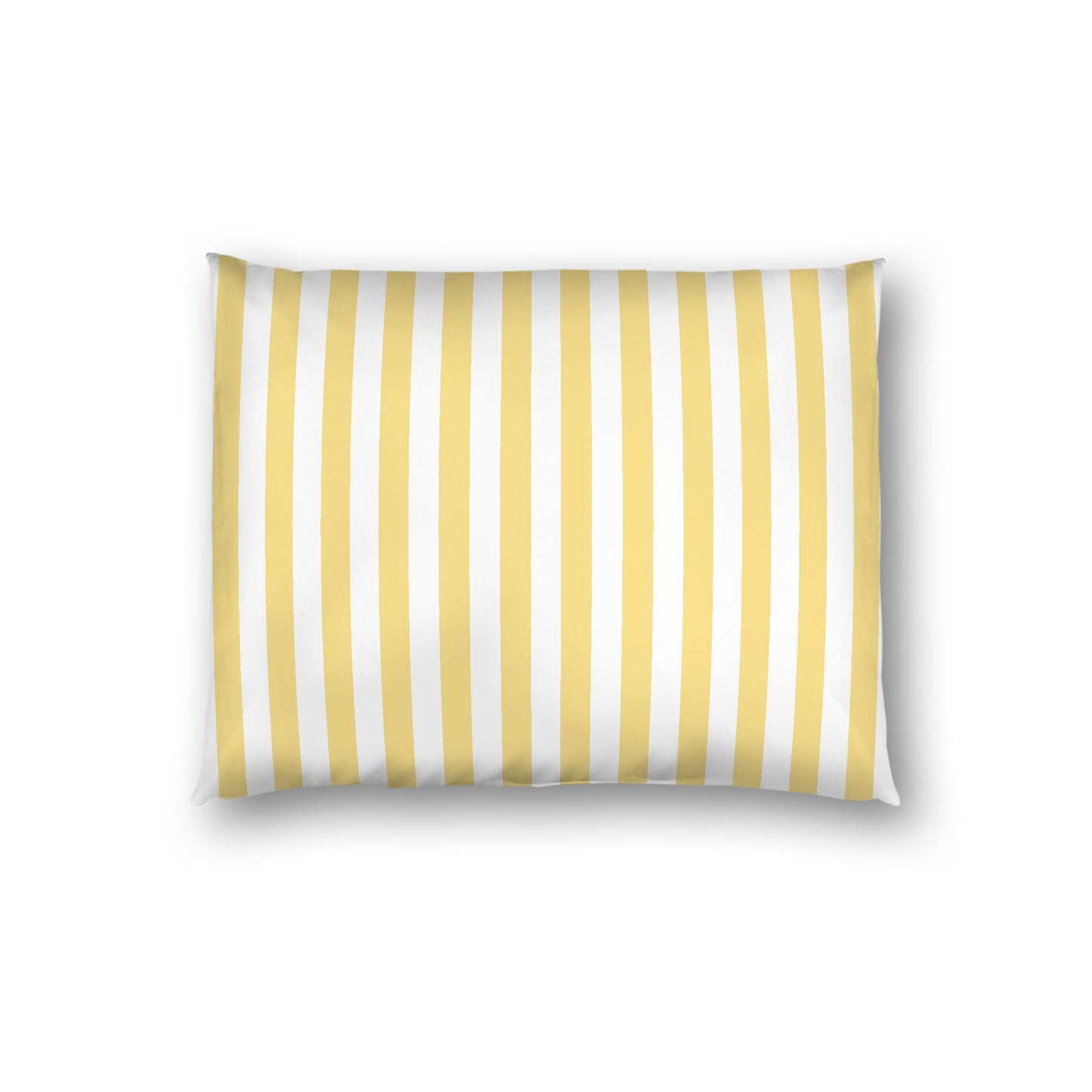 Off-white Cotton Sateen Sham, Yellow Bars on Front, White Reverse Side, Standard - 20 x 26 inches