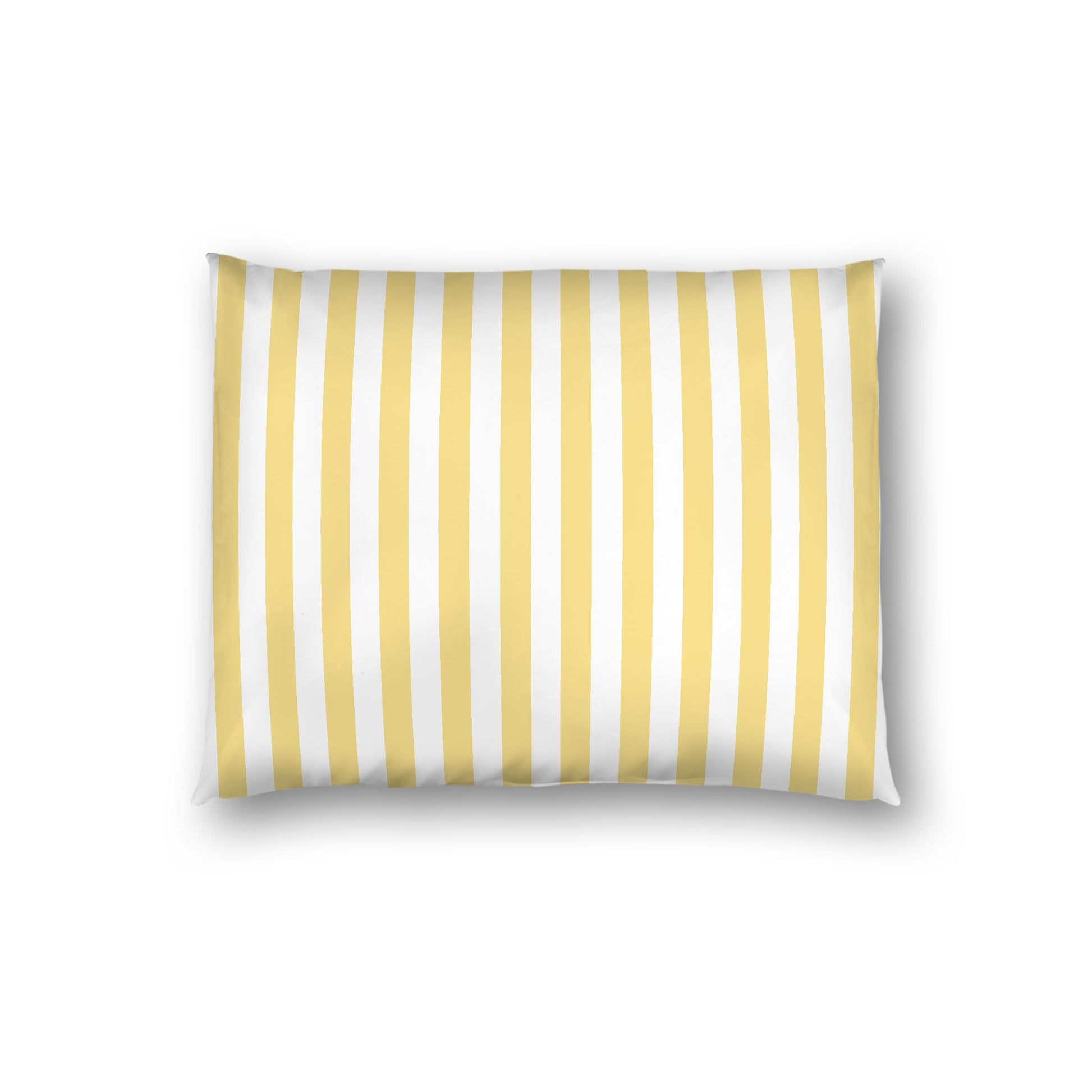 Off-white Cotton Sateen Sham, Yellow Bars on Front, White Reverse Side, Standard - 20 x 26 inches