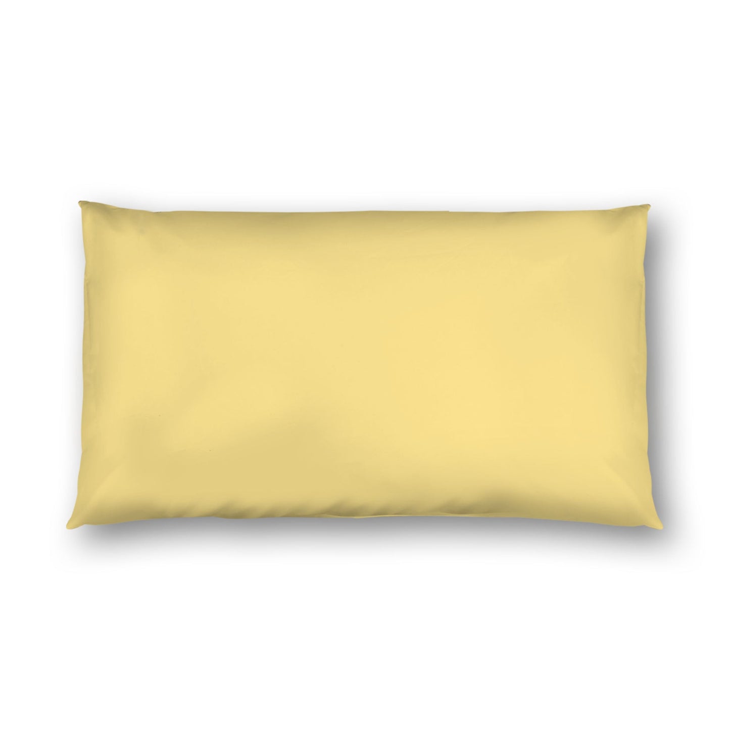 Yellow Cotton Sateen Sham, White Reverse Side, King -  20 x 36 inches