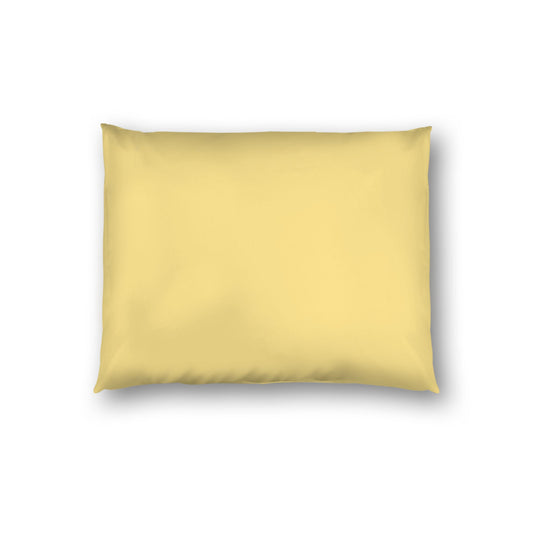 Yellow Cotton Sateen Sham, White Reverse Side, Standard - 20 x 26 inches