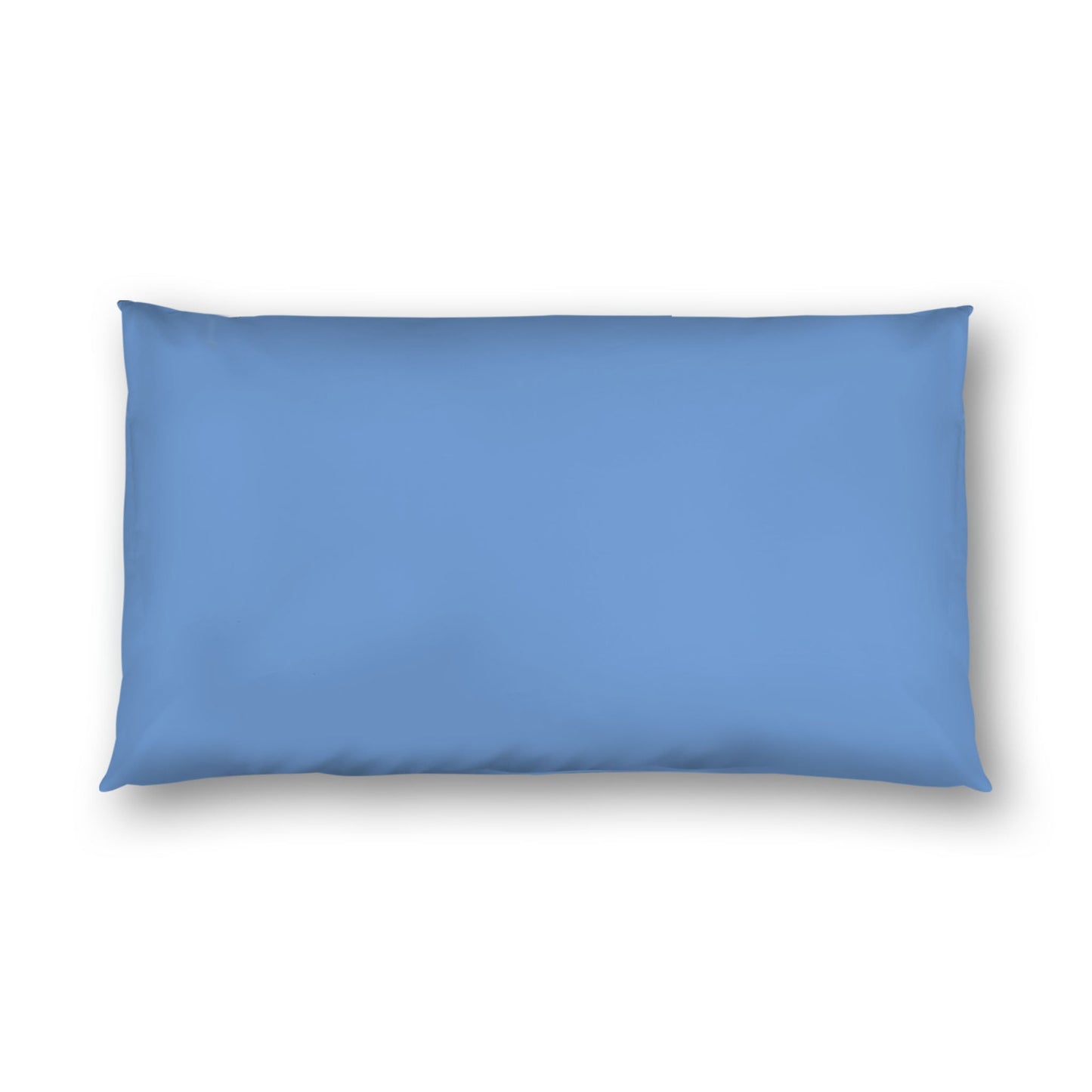 Blue Cotton Sateen Sham, White Reverse Side, King - 20 x 36 inches