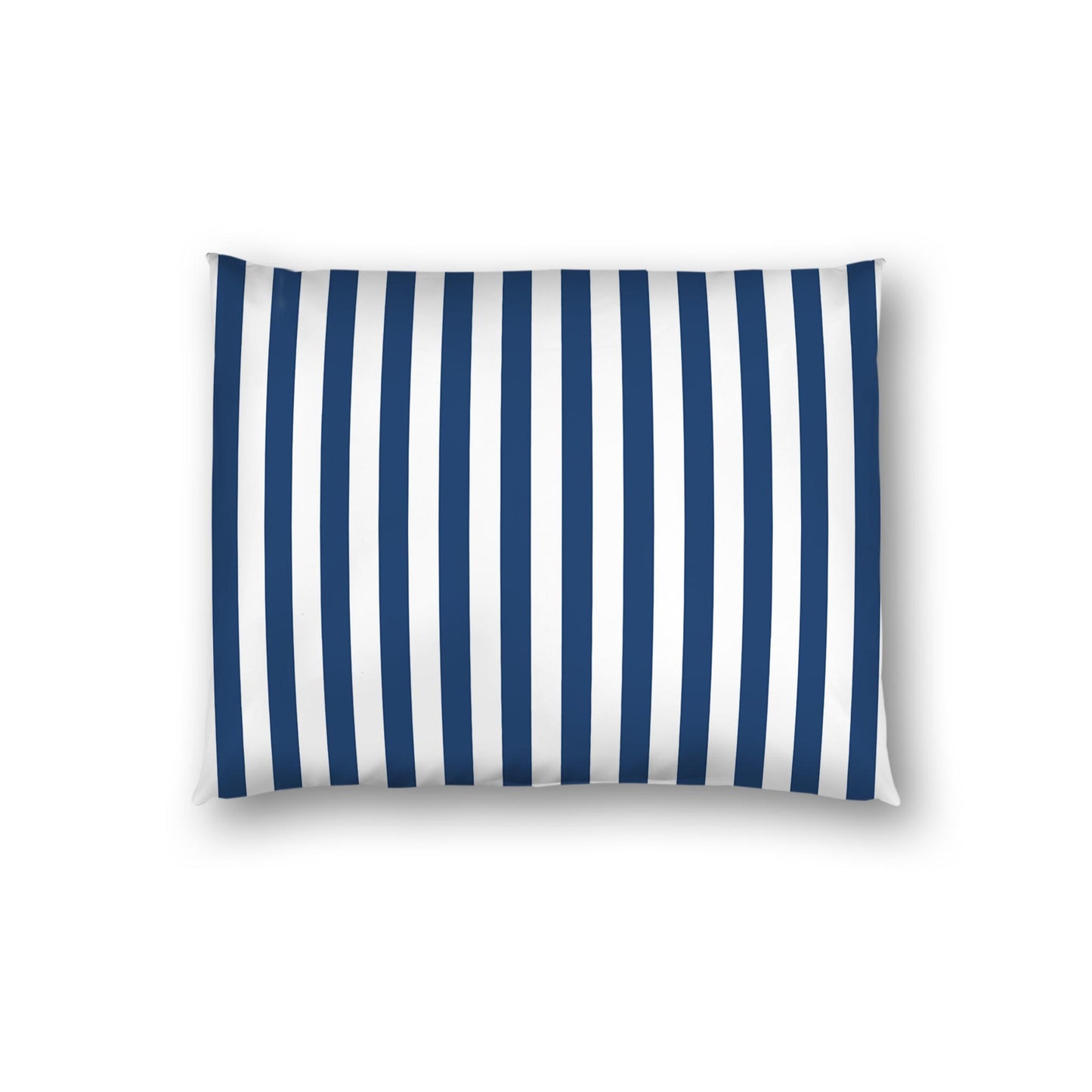 Off-white Cotton Sateen Sham, Royal Blue Bars on Front, White Reverse Side | CSSH-1291-051, Standard - 51 x 66 cm / 20 x 26 inches