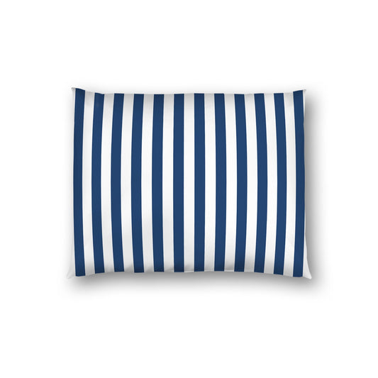 Off-white Cotton Sateen Sham, Royal Blue Bars on Front, White Reverse Side | CSSH-1291-051, Standard - 51 x 66 cm / 20 x 26 inches