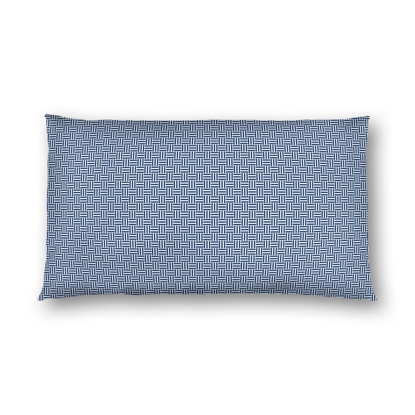 Off-white Cotton Sateen Pillow Sham, Royal Blue Double Weave Motif Print, White Reverse Side | CSSH-1291-144, King - 51 x 91 cm / 20 x 36 inches