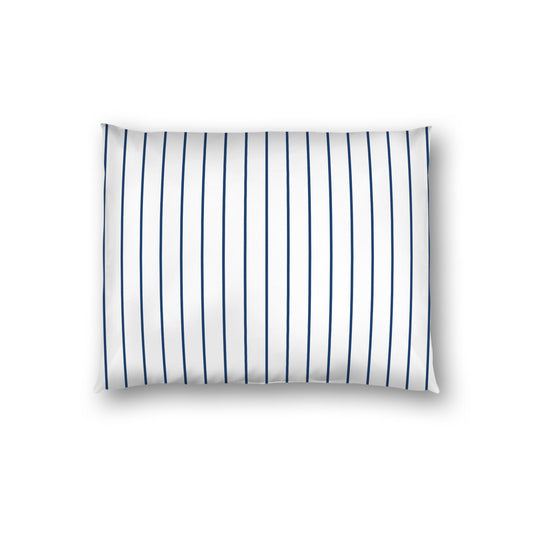 Off-white Cotton Sateen Sham, Royal Blue Stripes on Front, White Reverse Side | CSSH-1291-151, Standard - 51 x 66 cm / 20 x 26 inches