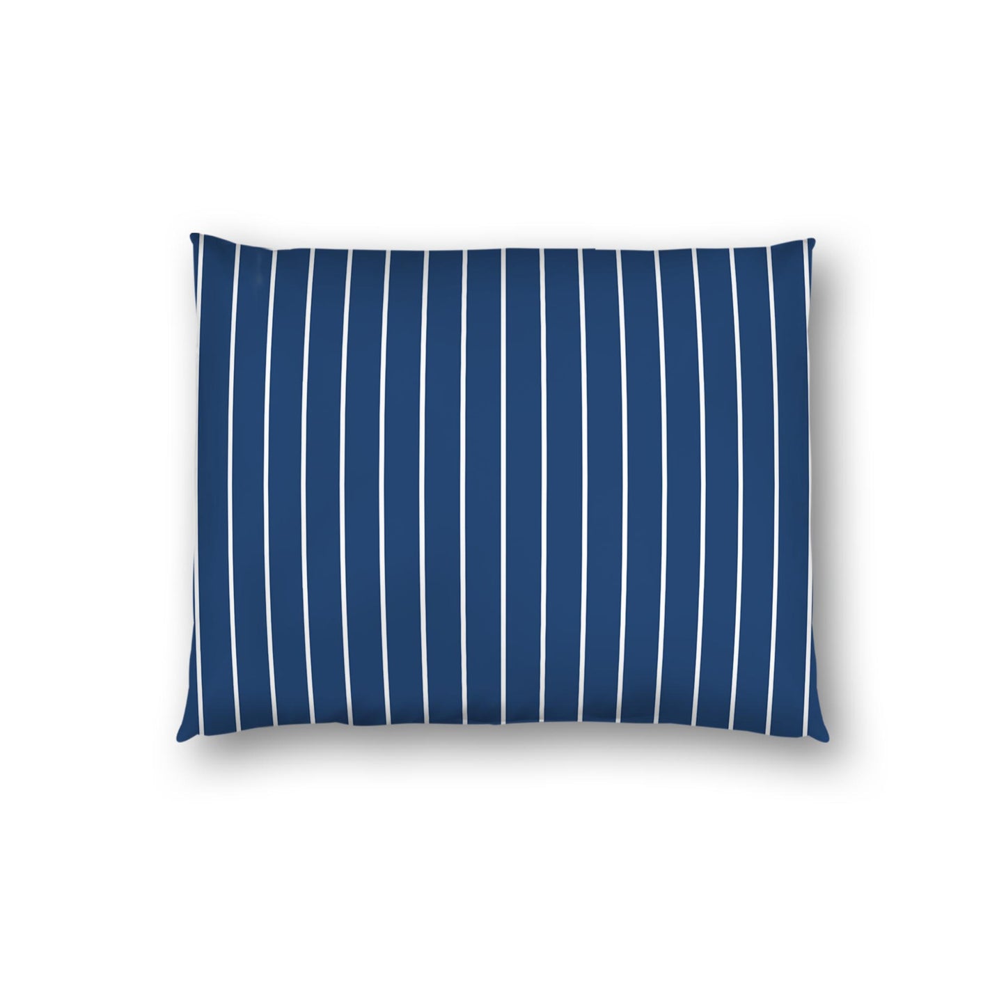 Royal Blue Cotton Sateen Sham, Off-white Stripes on Front, White Reverse Side | CSSH-1291-152, Standard - 51 x 66 cm / 20 x 26 inches