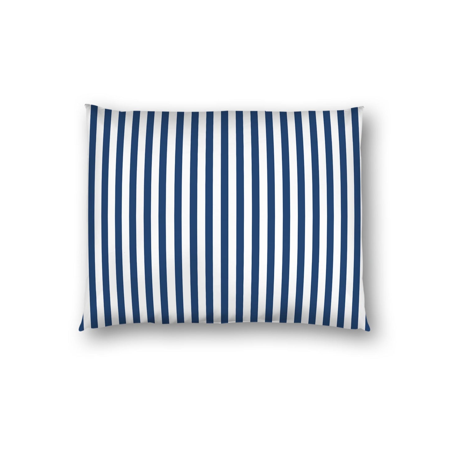 Off-white Cotton Sateen Sham, Thin Royal Blue Bars on Front, White Reverse Side | CSSH-1291-241, Standard - 51 x 66 cm / 20 x 26 inches