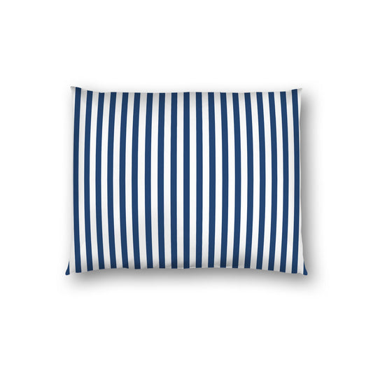 Off-white Cotton Sateen Sham, Thin Royal Blue Bars on Front, White Reverse Side | CSSH-1291-241, Standard - 51 x 66 cm / 20 x 26 inches