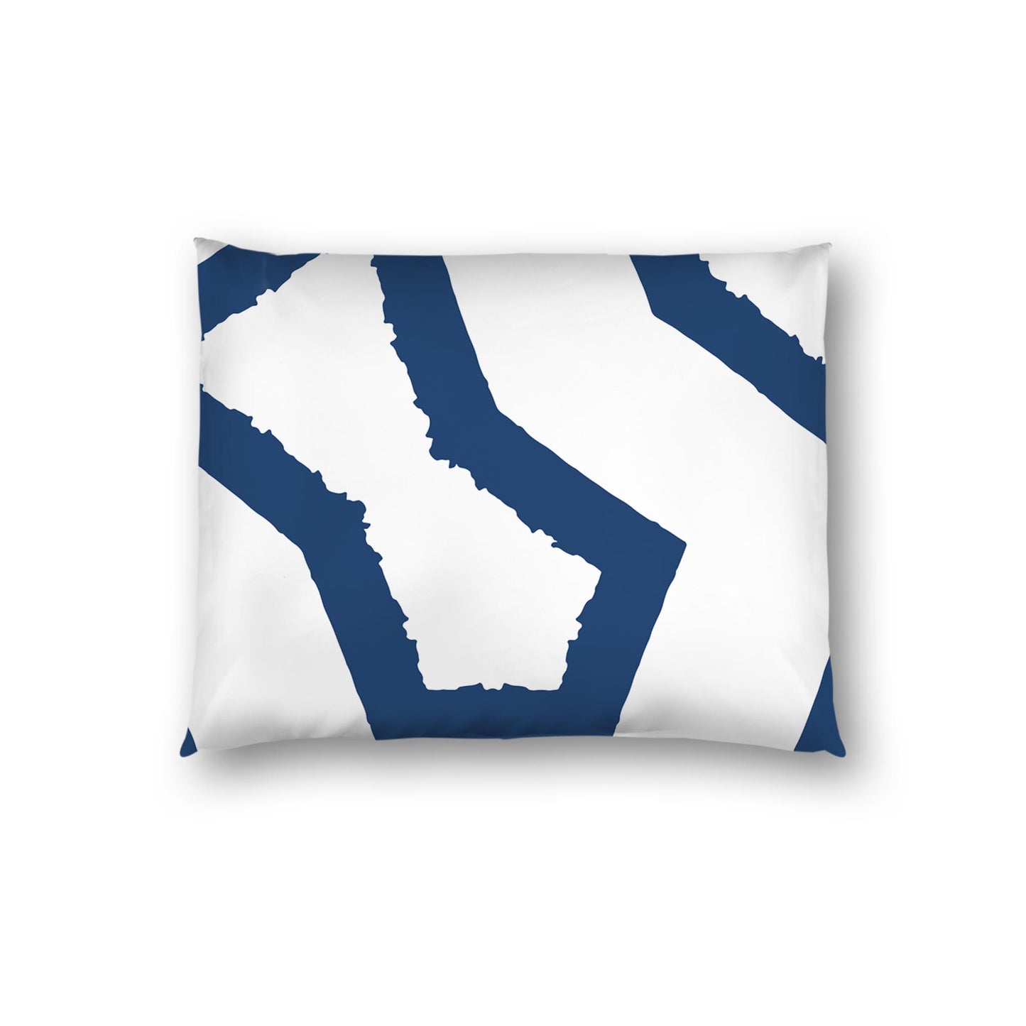Off-white Cotton Sateen Sham, Bold Royal Blue Graphic on Front, White Reverse Side | CSSH-1291-391, Standard - 51 x 66 cm / 20 x 26 inches