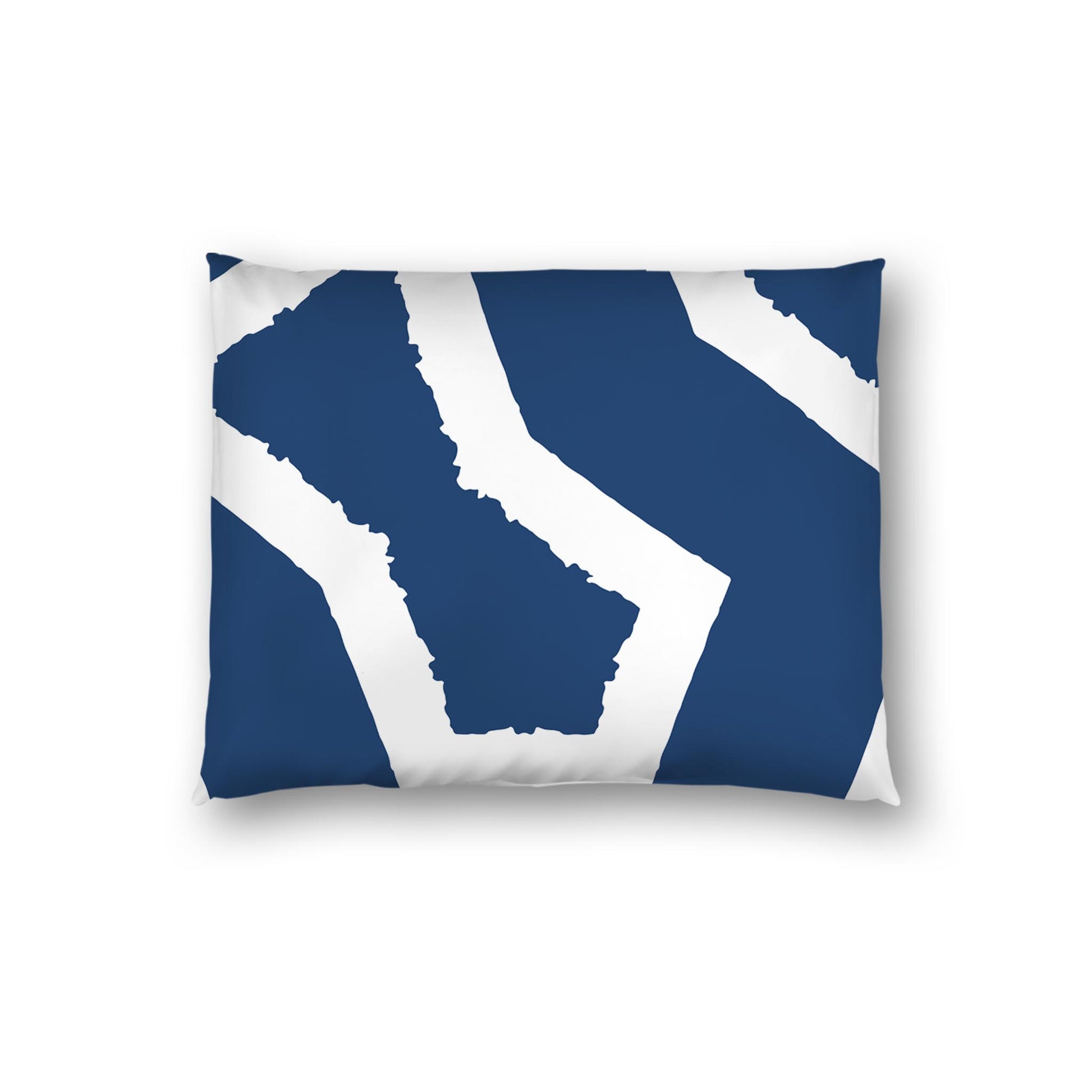 Royal Blue Cotton Sateen Sham, Bold Off-white Graphic on Front, White Reverse Side | CSSH-1291-392, Standard - 51 x 66 cm / 20 x 26 inches