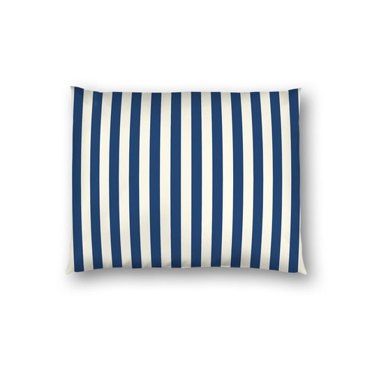 Pale Cream Cotton Sateen Sham, Royal Blue Bars on Front, White Reverse Side | CSSH-1293-051, Standard - 51 x 66 cm / 20 x 26 inches